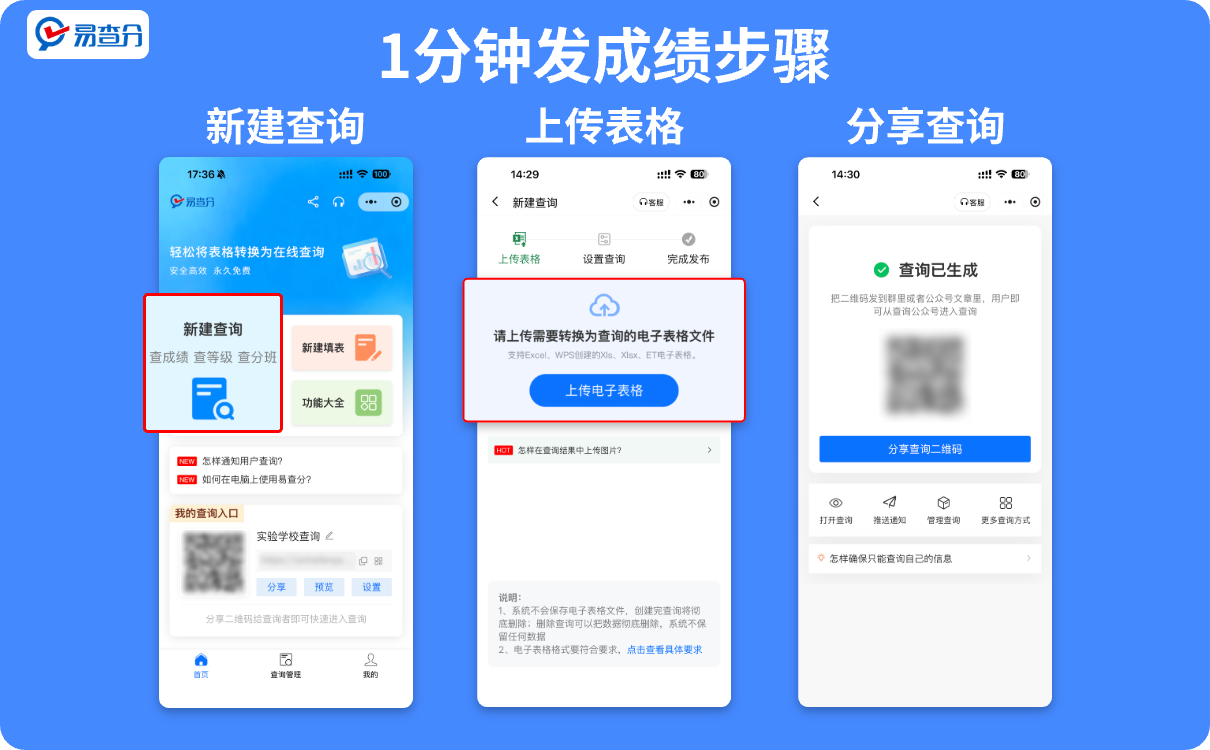 1分钟发成绩教程